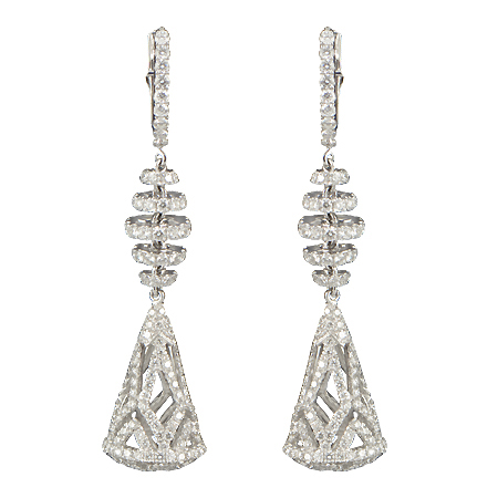 Pave Diamond Dangle Earrings