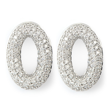 Round Pave Diamond Earrings by Roberto Coin