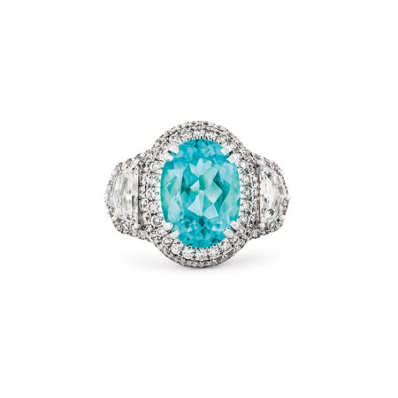 Paraiba Tourmaline ring custom in platinum