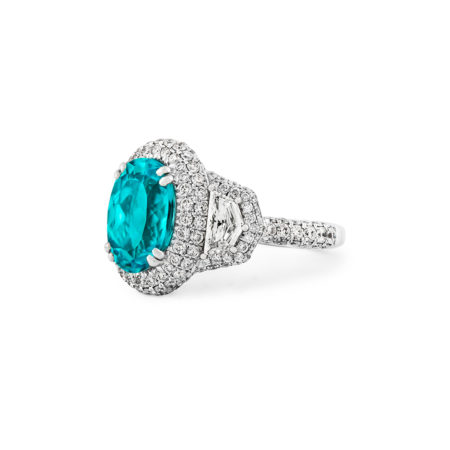 Paraiba Tourmaline platinum ring