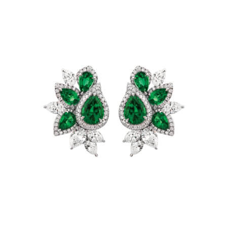 Emerald Cluster Earrings