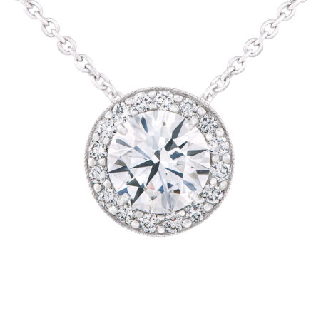 Round Diamond Halo Pendant | Wixon Jewelers