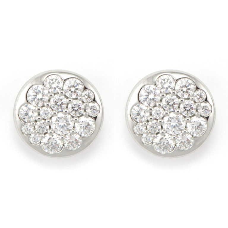 Button Style Diamond Earrings Luxury Diamond Earrings Wixon Jewelers