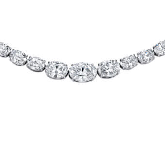 123932-1-Diamond-Necklace Oval Diamond Riviera Necklace set in Platinum