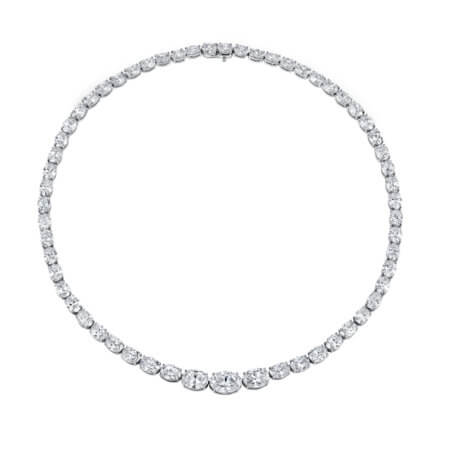 Oval-Shaped Diamond Necklace GIA-certified