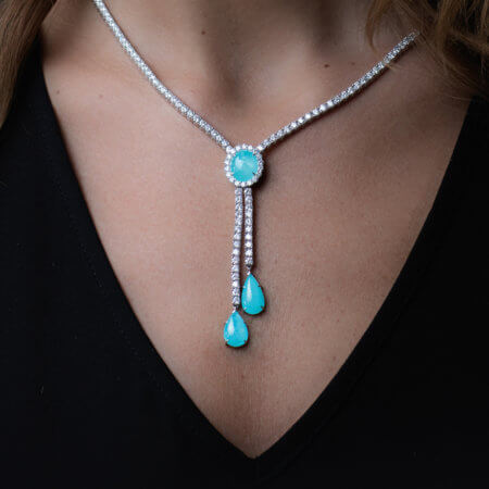 Cabochon Paraiba Tourmaline Necklace