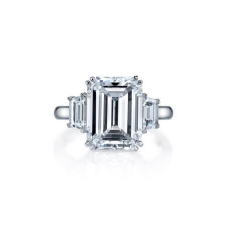 Three-Stone Emerald Cut Diamond Engagement Ring