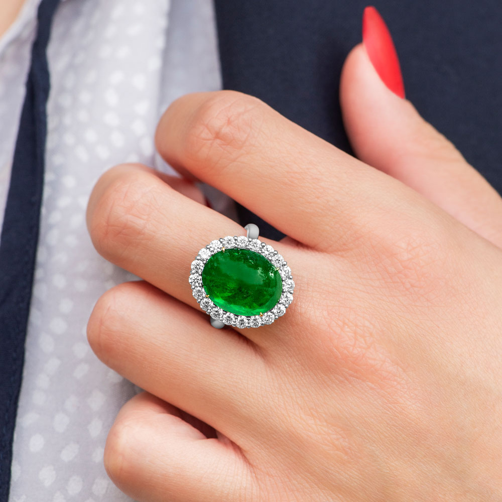 gek geworden dump Kameraad Cabochon Emerald Ring | Wixon Jewelers