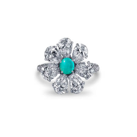 Custom Brazilian Paraiba Tourmaline and Diamond Ring