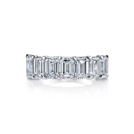 Emerald cut diamond band