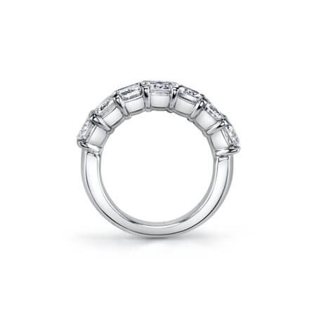 Emerald cut diamond band