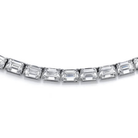 Emerald cut diamond riviera