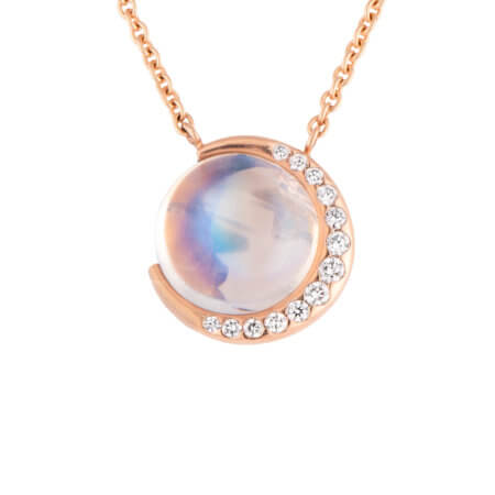 Moonstone and Diamond Pendant