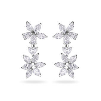 155147-Flower-Shaped-Diamond-Earrings Flower Diamond Cluster Earrings