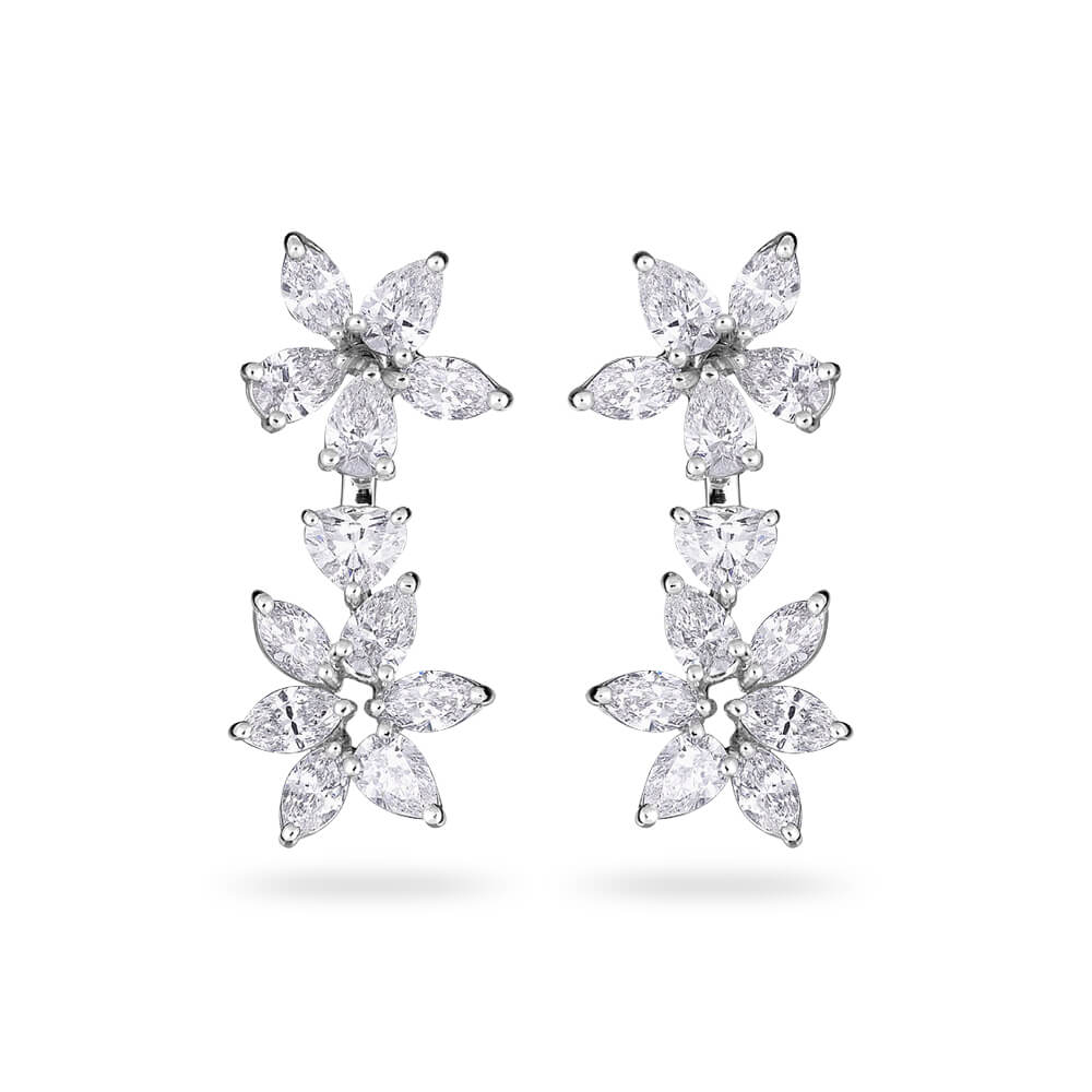 Flower-Shaped Diamond Earrings | Wixon Jewelers
