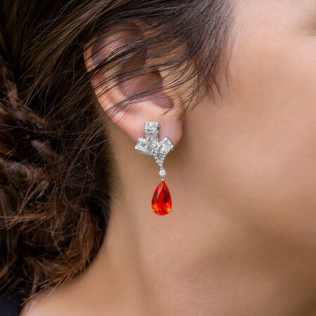 Fire Opal Drop Earrings
