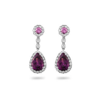 162616-Purple-Garnet-Earrings Purple Garnet Gemstone Drop Earrings