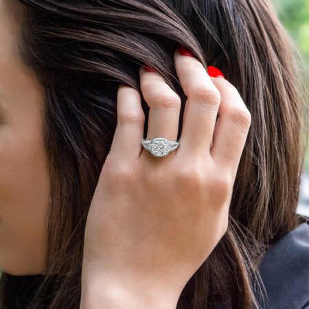 Cushion-Cut Engagement Ring