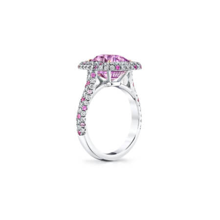 Pink Sapphire Halo Ring