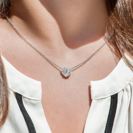 Heart-Shaped Diamond Pendant