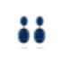 Sapphire and Diamond Halo Dangle Earrings
