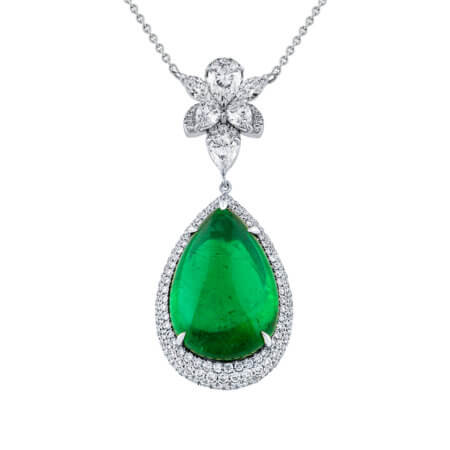 Emerald Cabochon Pendant