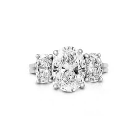 Three-Stone Oval Diamond Ring