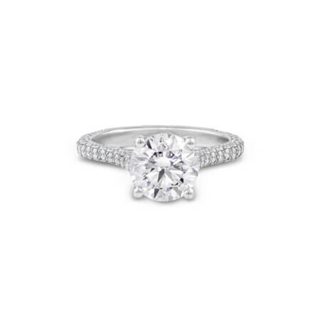 Round Brilliant Pave Diamond Ring