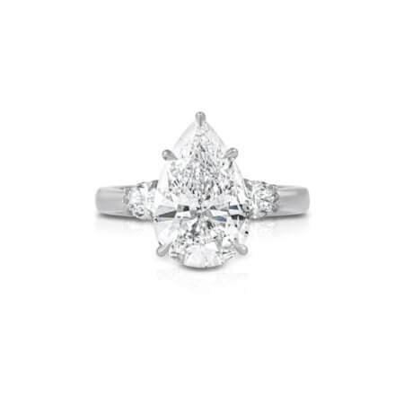 Pear-Shaped Three-Stone Diamond Ring