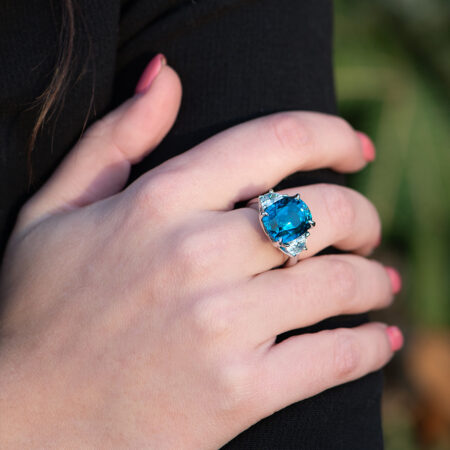Blue Zircon Ring