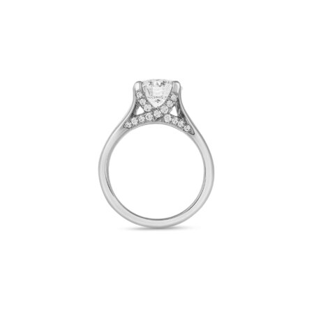 Wide Band Solitaire Diamond Ring