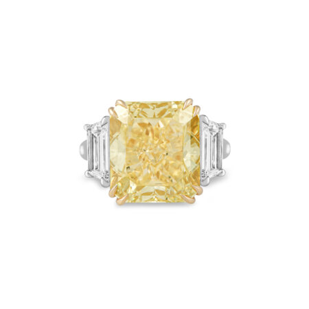 Radiant Fancy Yellow Diamond Ring