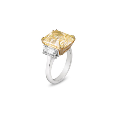 Radiant Fancy Yellow Diamond Ring