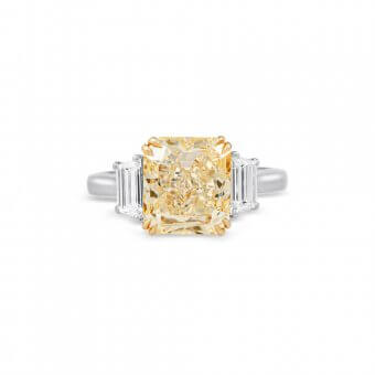 014487-1-Yellow Diamond Three-Stone Ring Yellow Diamond Three-Stone Ring