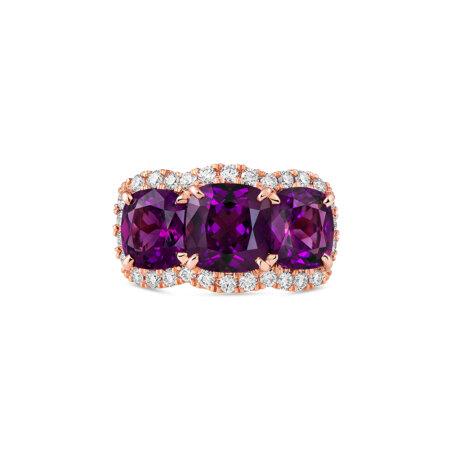 Three-Stone Grape Garnet Ring