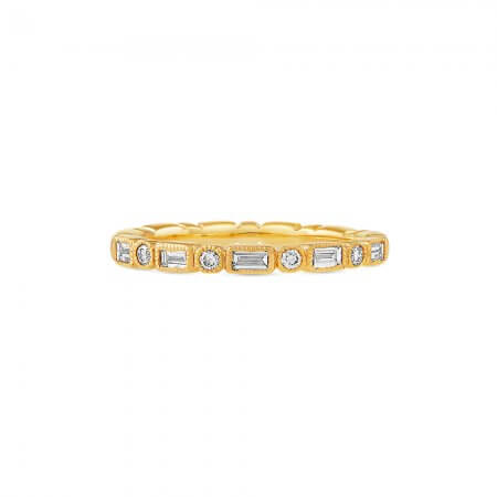 Round and Baguette Cut Band