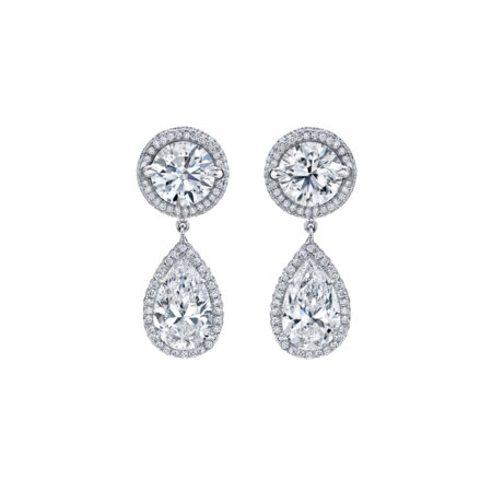 Jacket-Style Diamond Dangle Earrings