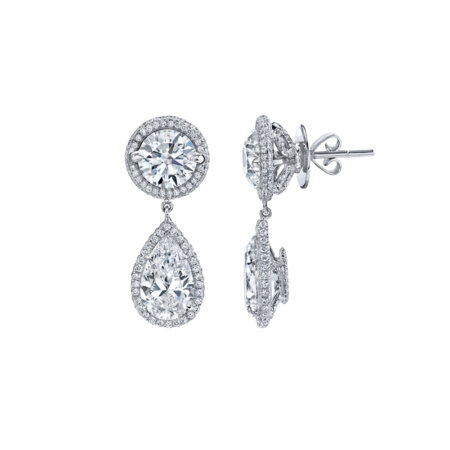 Jacket-Style Diamond Dangle Earrings