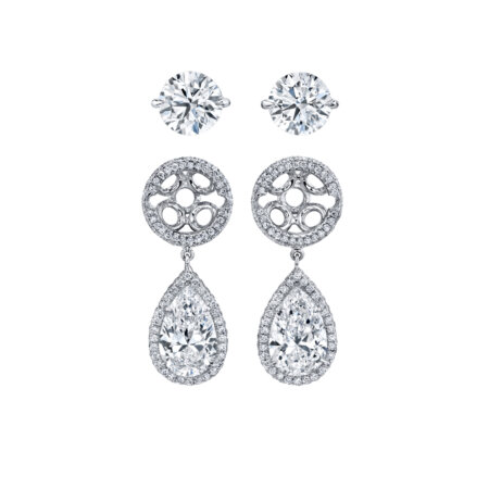 Jacket-Style Diamond Dangle Earrings