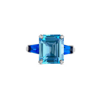 051332-1-Emerald Cut Aquamarine Ring Emerald Cut Aquamarine Ring