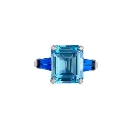 Emerald Cut Aquamarine Ring