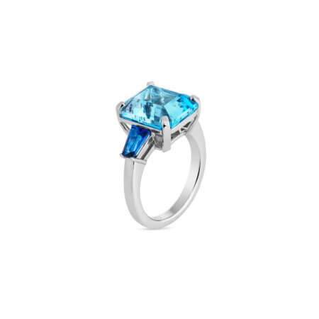 Emerald Cut Aquamarine Ring