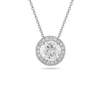 123985-1-Round Brilliant Halo Pendant Round Brilliant Halo Pendant