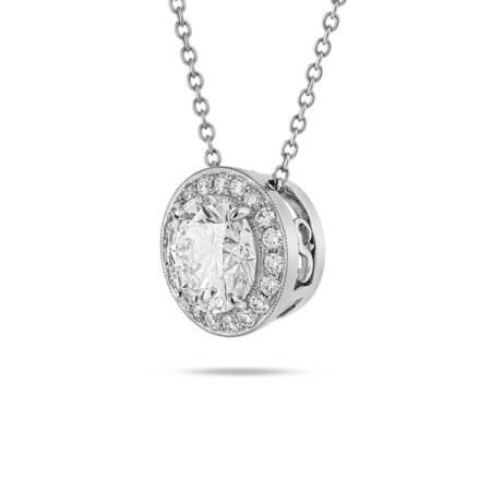 Round Brilliant Halo Pendant