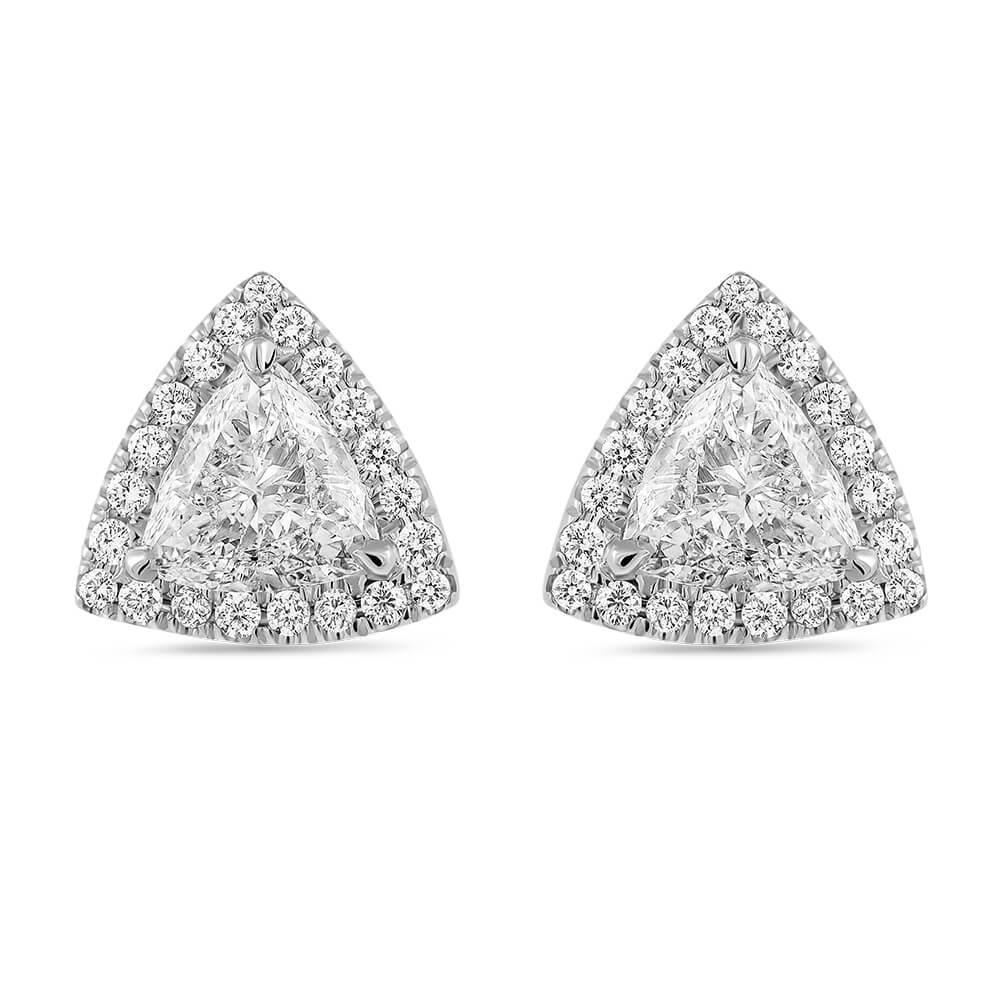 Trillion Diamond Stud Earrings  Wixon Jewelers