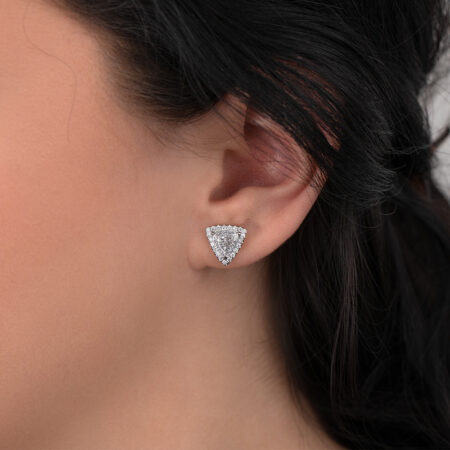 Trillion Diamond Stud Earrings