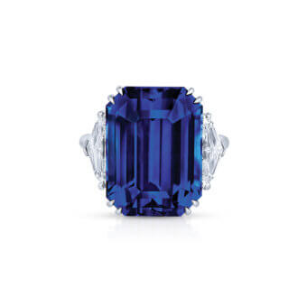 041010-1-Emerald-Cut-Sapphire-Ring Emerald Cut Blue Sapphire and Diamond Ring