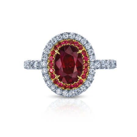 Burmese Ruby Halo Ring