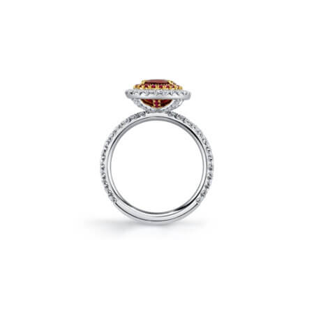 Burmese Ruby Halo Ring