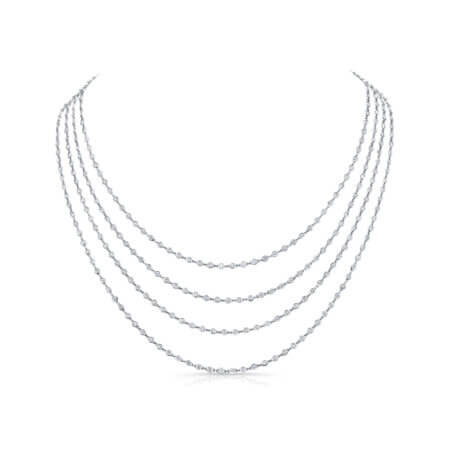 White Gold Diamond Chain Layered
